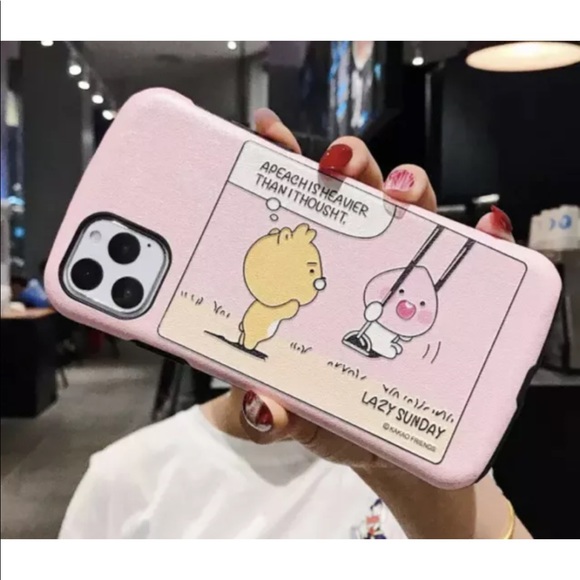 Iphone X Case Phone ryan apeach Cartoon Silicone Case White Pink kakao friends - Picture 2 of 6